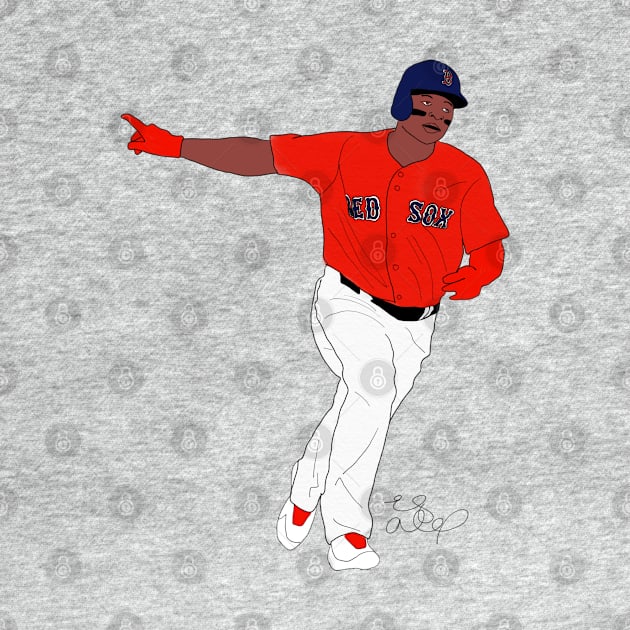 Devers Digital Contour Drawing by MajorLeagueArt